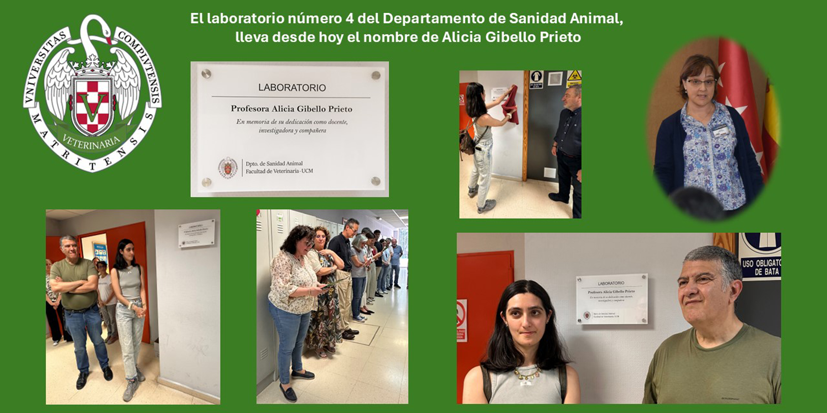 El Departamento de Sanidad Animal dedica un laboratorio a la Catedrática Alicia Gibello